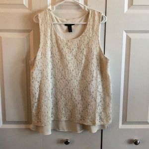 Style & Co XL ivory lace overlay blouse